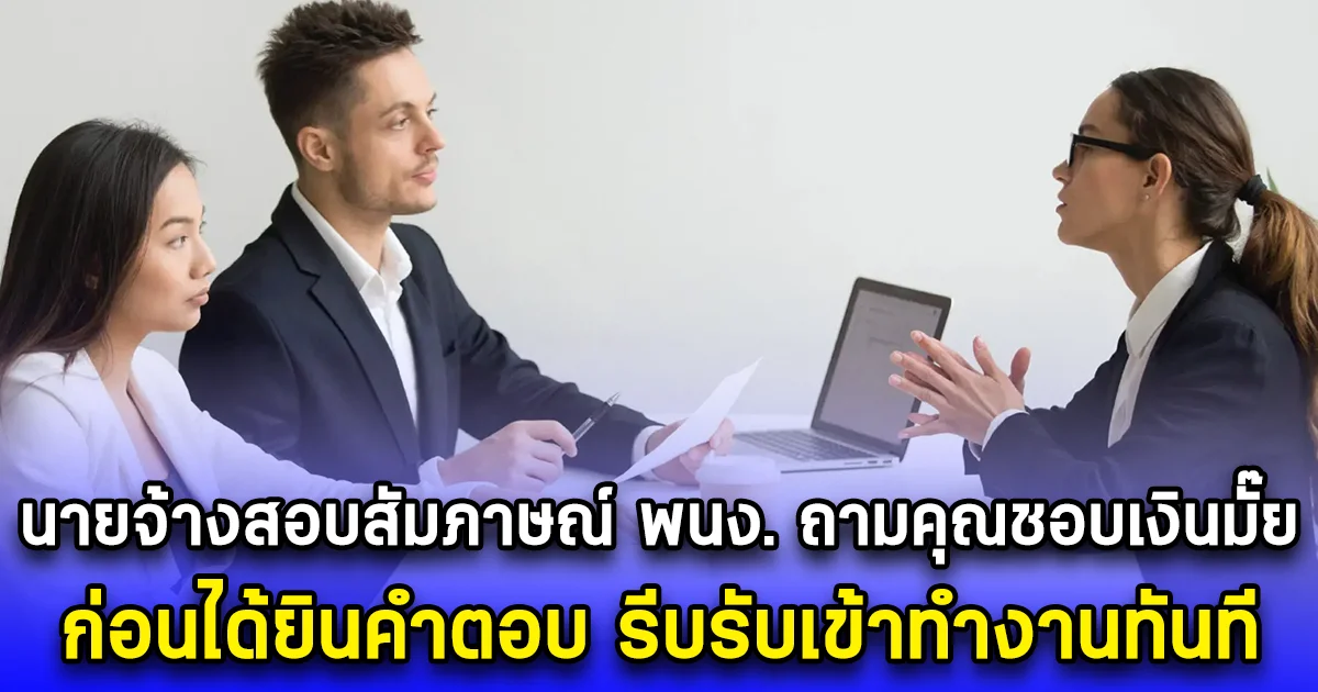 นายจ้างสอบสัมภาษณ์ พนง. ถามคุณชอบเงินมั๊ย ก่อนได้ยินคำตอบ รีบรับเข้าทำงานทันที