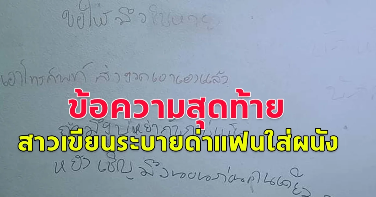 ข้อความสุดท้าย สาวเขียนระบายด่าแฟนใส่ผนัง