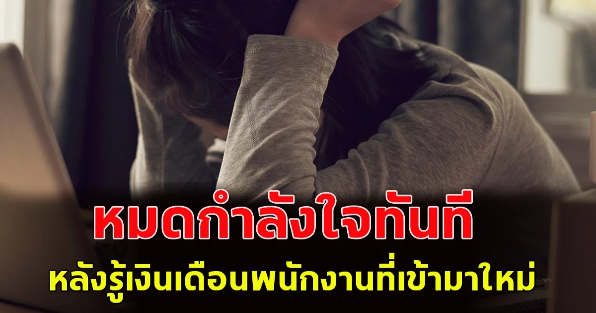 พนักงานสาวถึงกับหมดกำลังใจ หลังรู้เงินเดือนพนักงานใหม่ ที่เพิ่งจะเข้ามาทำงาน