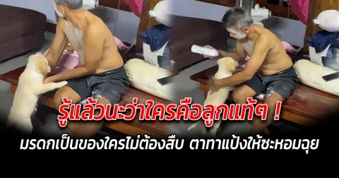 รู้แล้วนะว่าใครคือลูกแท้ๆ มรดกเป็นของใครไม่ต้องสืบ ตาทาแป้งให้หอมฉุย พร้อมเข้านอน