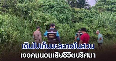 ช็อก! เดินไปเก็บมะละกอในสวน เจอคนนอนเสียชีวิตปริศนา ไม่รู้เป็นใครมาจากไหน