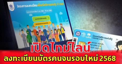 เตรียมตัวไว้เลย เปิดไทม์ไลน์ ลงทะเบียนบัตรคนจนรอบใหม่ปี68 พร้อมเกณฑ์พิจารณา ผู้มีสิทธิ์