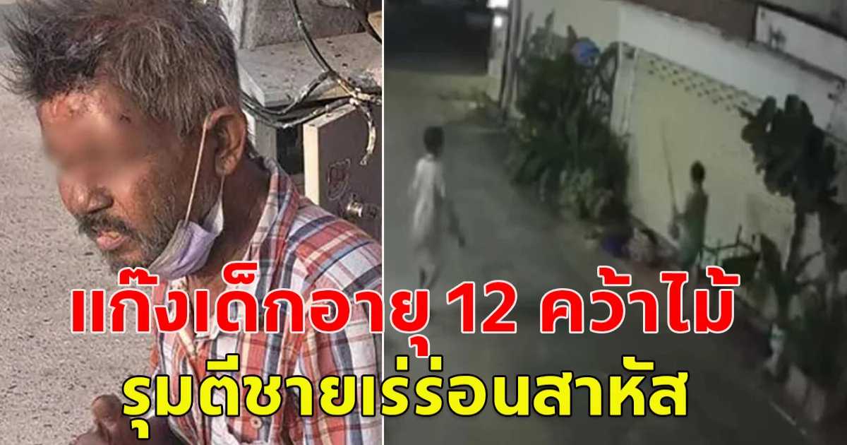 แก๊งเด็กอายุ 12 คว้าไม้ รุมตีชายเร่ร่อนสาหัส