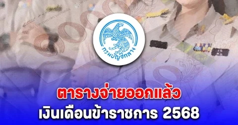ประกาศแล้ว! ปฏิทินจ่ายเงินเดือนข้าราชการ 2568