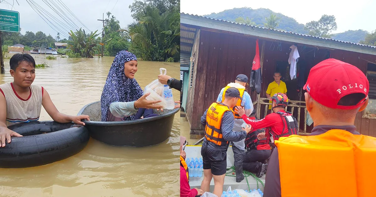 สถานการณ์น้ำท่วมในพื้นที่จังหวัดยะลา มีแนวโน้มเริ่มดีขึ้น แต่ผู้ประสบภัยส่วนใหญ่ยังขาดแคลนอาหารและน้ำดื่ม ตำรวจภูธรจังหวัดยะลา พร้อมด้วยทีมตอบโต้ภัยพิบัติ มูลนิธิเพชรเกษม เร่งส่งอาหารและน้ำดื่มให้ชาวบ้านหลังอดอาหารมาแล้ว 2 วัน