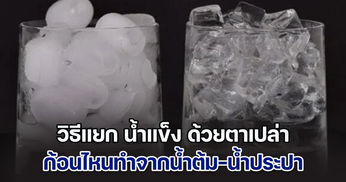 วิธีแยก น้ำแข็ง ก้อนไหนทำมาจากน้ำต้ม-น้ำประปา มองดูด้วยตาเปล่าก็รู้ได้ทันที
