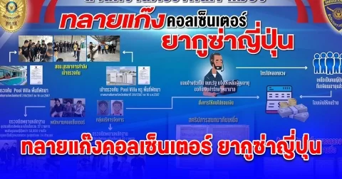 ตำรวจตม.ทลายแก๊งคอลเซ็นเตอร์ ยากูซ่าญี่ปุ่น