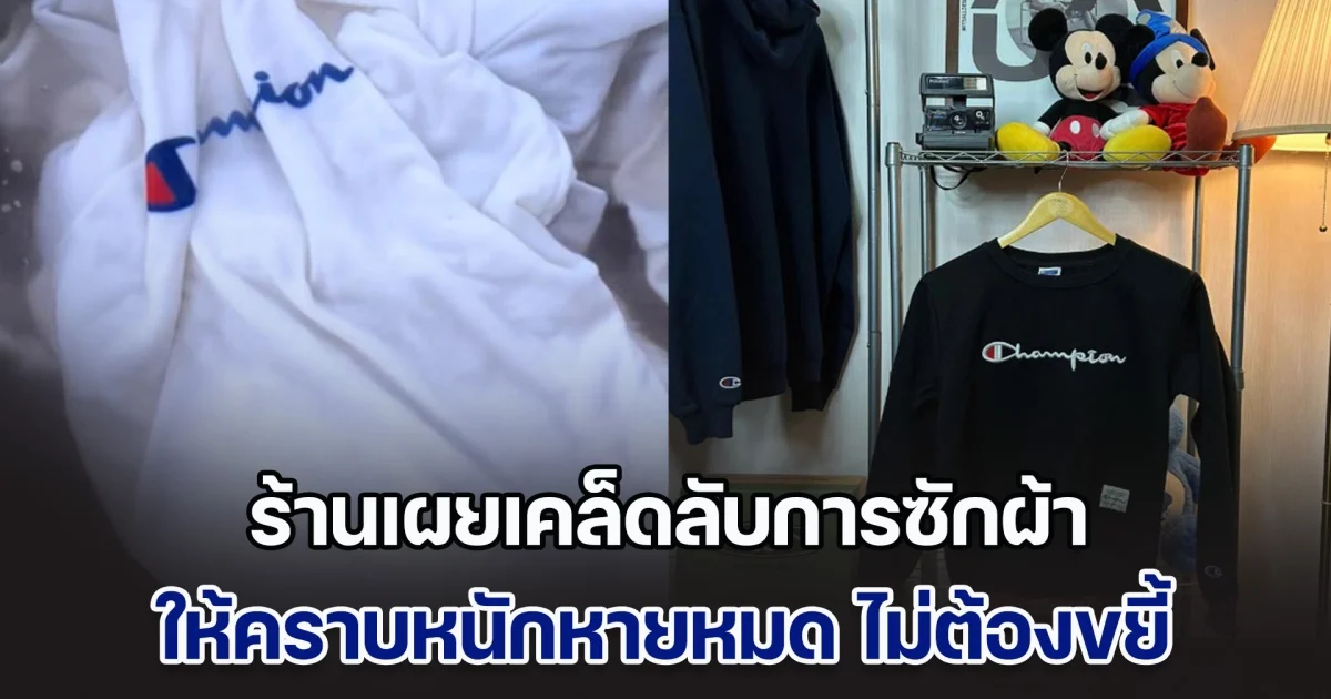 ร้านเสื้อผ้ามือสอง เผยเคล็ดลับการซักผ้า ให้คราบหนักหายหมด ไม่ต้องขยี้เลยสักนิด