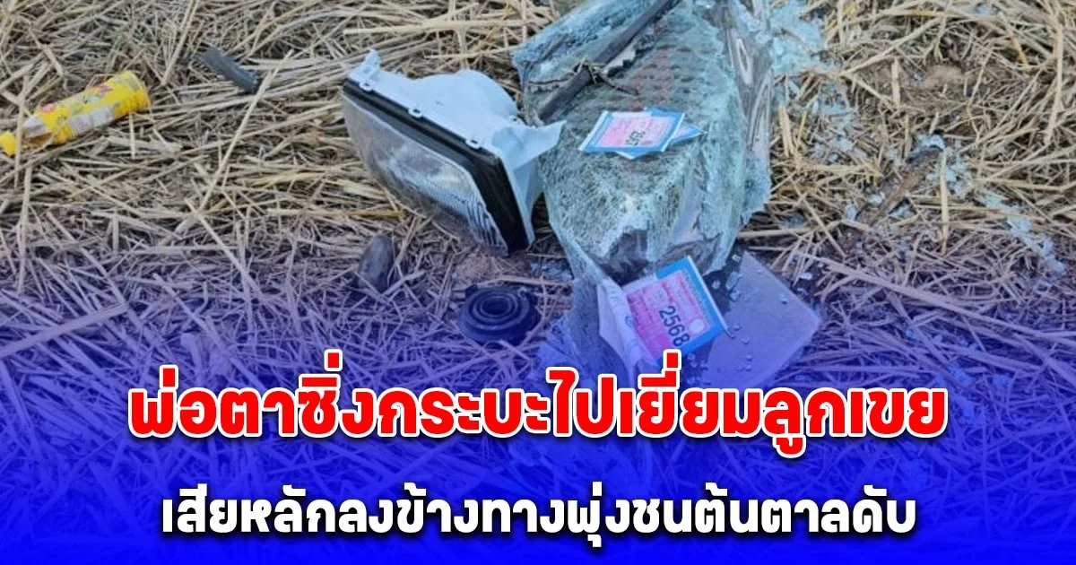 พ่อตาร้อนใจได้ข่าวลูกเขยประสบอุบัติเหตุ ควบรถกระบะรุดไปเยี่ยมข้ามจังหวัด ก่อนเสียหลักลงข้างทางพุ่งชนต้นตาลดับ ญาติที่มาด้วยสาหัส 3 ราย