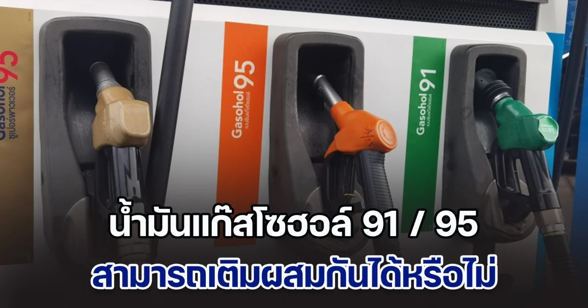 เฉลยแล้ว! น้ำมันแก๊สโซฮอล์ 91 / 95 สามารถเติมผสมกันได้หรือไม่