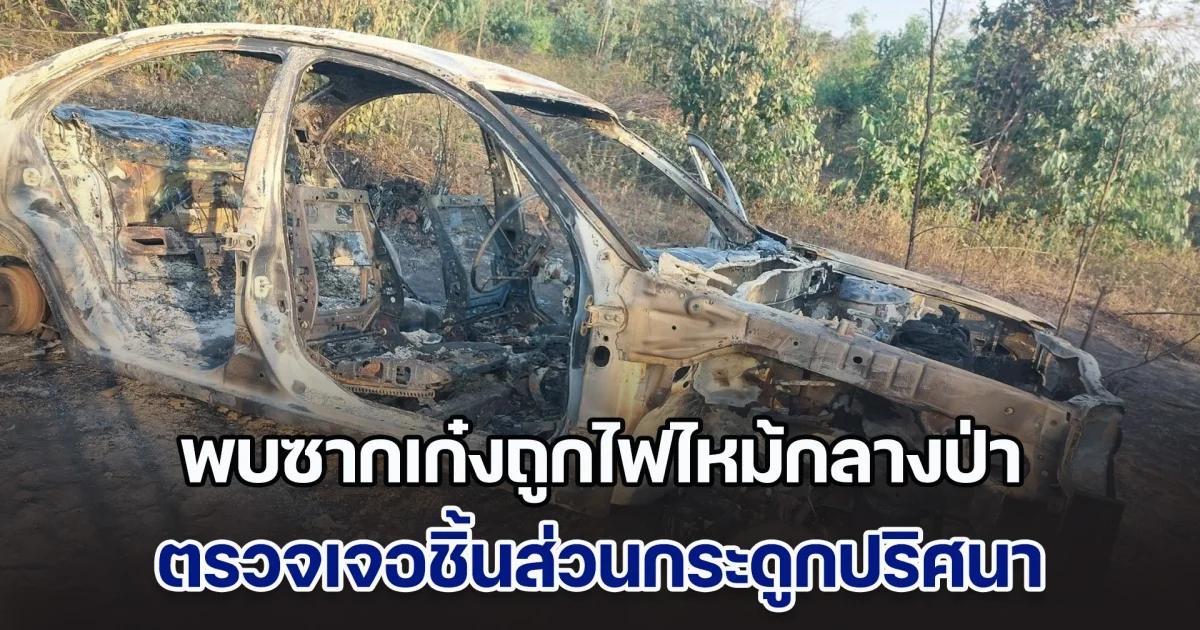 พบซากเก๋งถูกไฟไหม้กลางป่า คล้ายถูกชำแหละ แถมเจอชิ้นส่วนกระดูกปริศนา