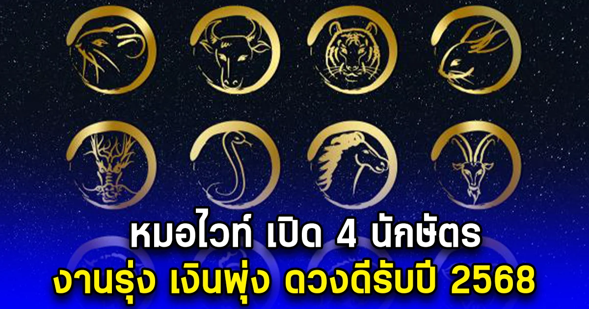 หมอไวท์ เปิด 4 นักษัตร งานรุ่ง เงินพุ่ง ดวงดีรับปี 2568