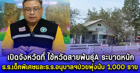 เปิดจังหวัดที่ ไข้หวัดสายพันธุ์A ระบาดหนัก ร.ร.เด็กพิเศษและร.ร.อนุบาลฯป่วยพุ่งนับ 1,000 ราย