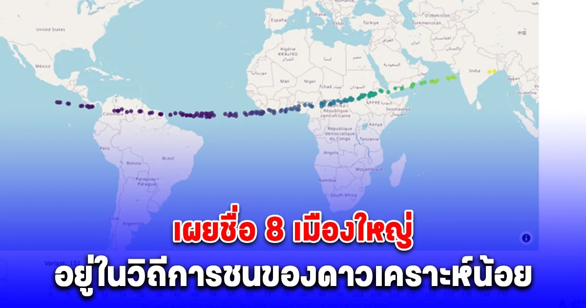 เผยชื่อ 8 เมืองใหญ่ อาจอยู่ในวิถีการชนของดาวเคราะห์น้อยปี 2032