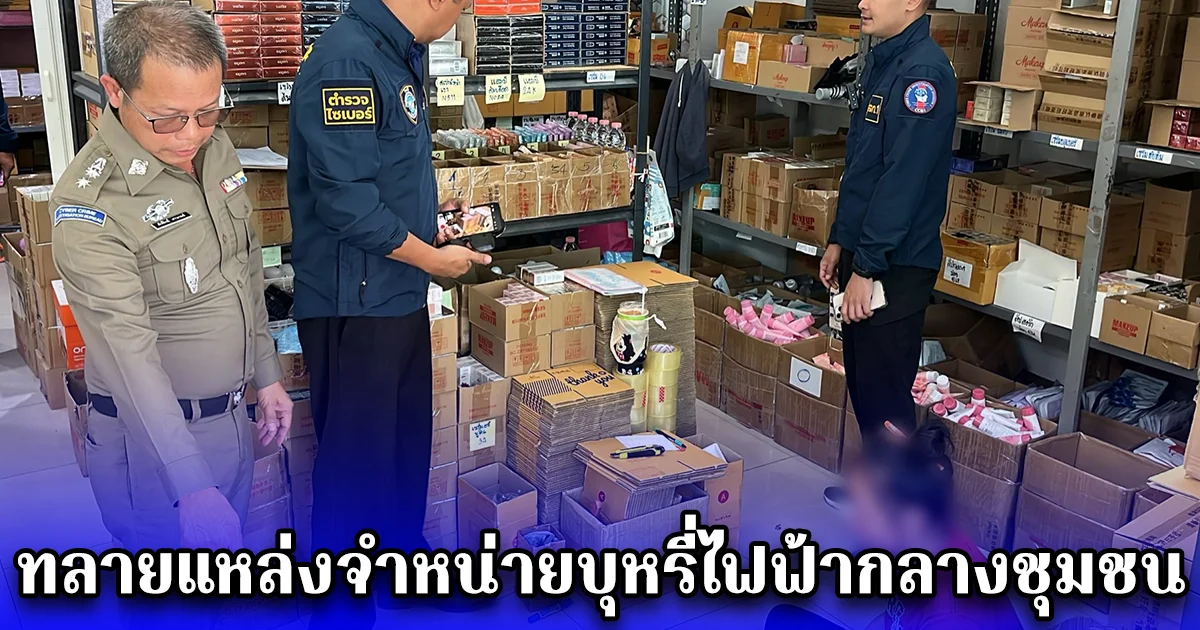 ทลายแหล่งจำหน่ายบุหรี่ไฟฟ้ากลางชุมชน พบตั้งขายใกล้โรงเรียนมัธยม ในจังหวัดสมุทรปราการ