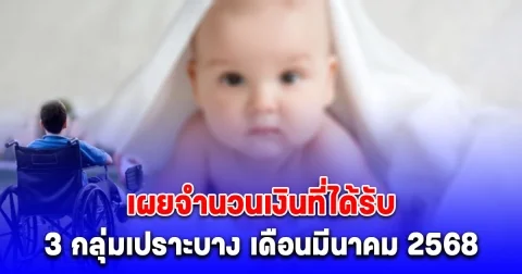 เงินกลุ่มเปราะบาง 3 กลุ่ม รับเงินโอนเข้าบัญชีประจำเดือนมีนาคม 2568 เผยจำนวนเงินที่ได้รับ