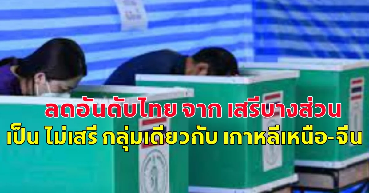 ฟรีดอมเฮาส์ ลดอันดับไทย จาก เสรีบางส่วน เป็น ไม่เสรี กลุ่มเดียวกับ เกาหลีเหนือ-จีน