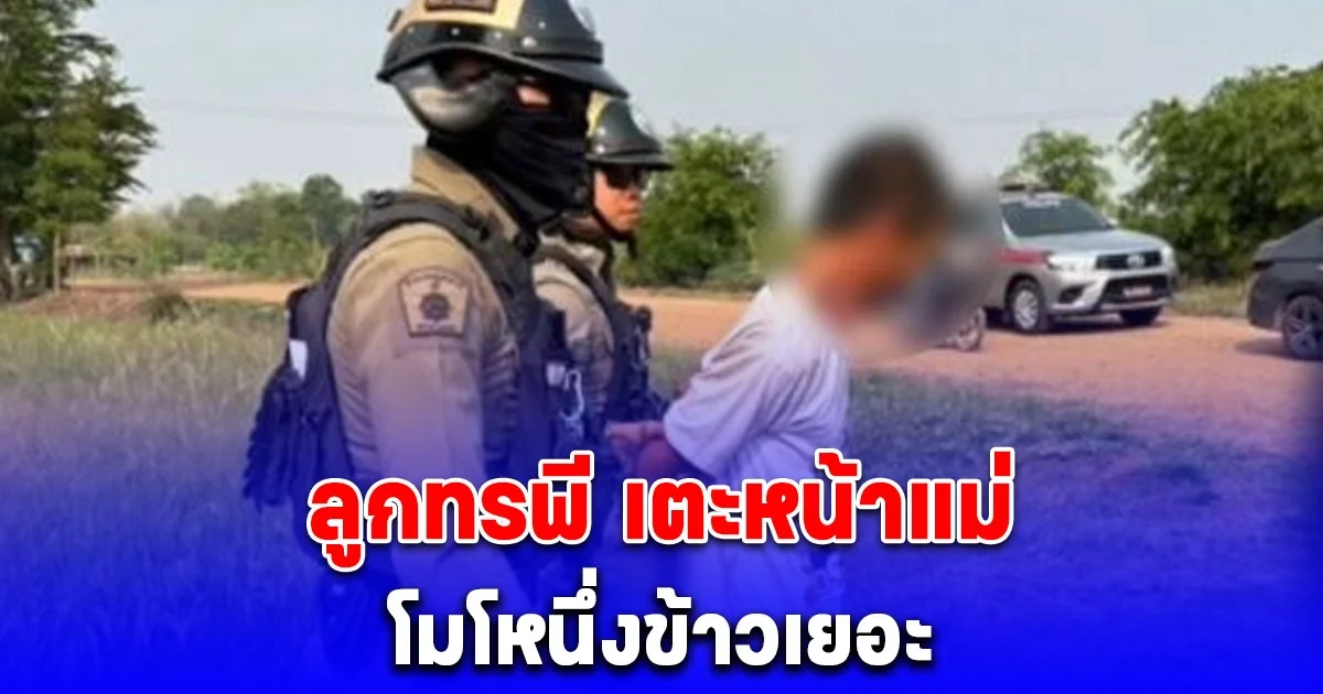 ลูกทรพี ทำร้ายร่างกายแม่อายุ 73 ปี โมโหนึ่งข้าวเยอะ