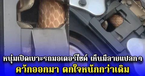 หนุ่มเปิดเบาะรถมอเตอร์ไซค์ เห็นมีลายแปลกๆ ควักออกมา ตกใจหนักกว่าเดิม