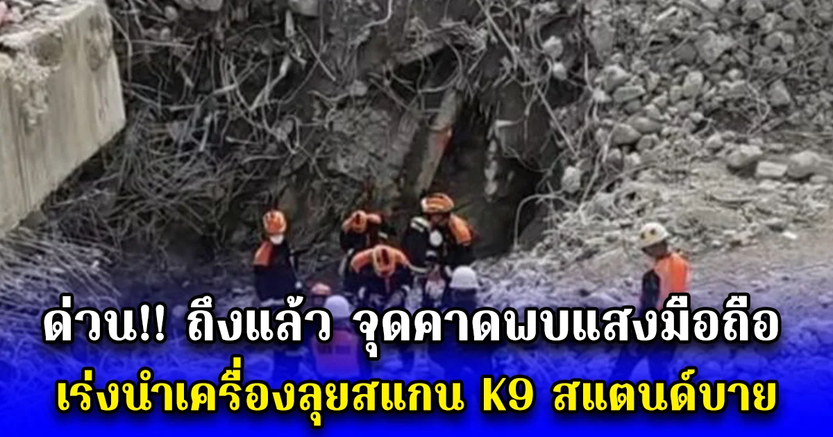 ด่วน ถึงแล้ว จุดคาดพบแสงมือถือ เร่งนำเครื่องลุยสแกน K9 สแตนด์บาย