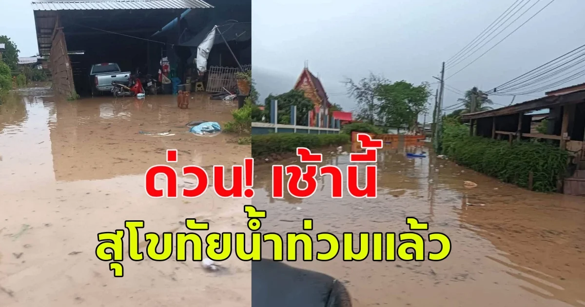 ด่วน! เช้านี้ สุโขทัยน้ำท่วมแล้ว