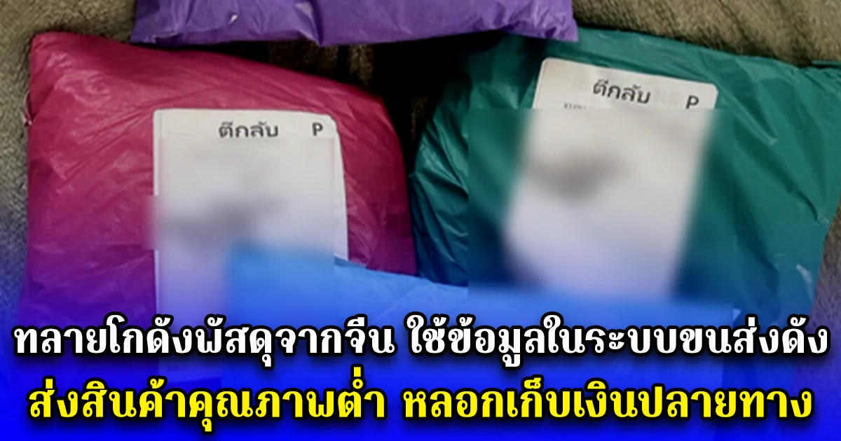 ทลายโกดังพัสดุจากจีน ใช้ข้อมูลในระบบขนส่งดัง ส่งสินค้าคุณภาพต่ำ หลอกเก็บเงินปลายทาง