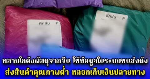 ทลายโกดังพัสดุจากจีน ใช้ข้อมูลในระบบขนส่งดัง ส่งสินค้าคุณภาพต่ำ หลอกเก็บเงินปลายทาง