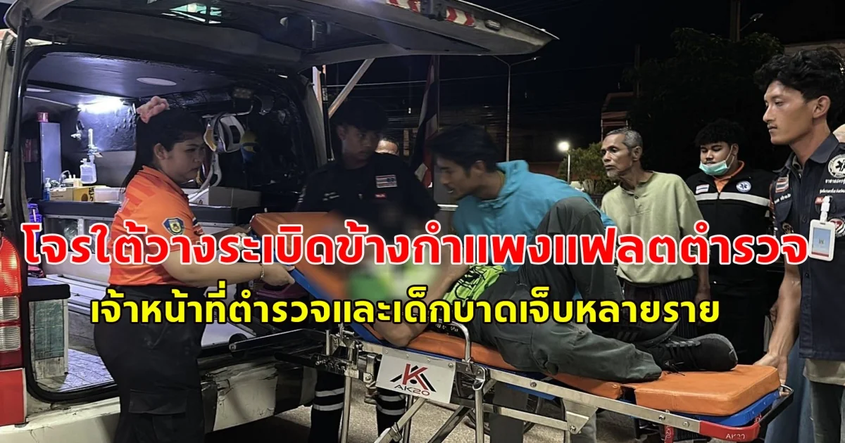 โจรใต้วางระเบิดข้างกำแพงแฟลตตำรวจโคกเคียน เจ้าหน้าที่ตำรวจและเด็กบาดเจ็บหลายราย