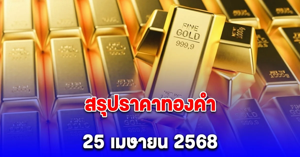 สรุปราคาทองคำ 25 เม.ย. 2568 ผันผวน 22 ครั้ง