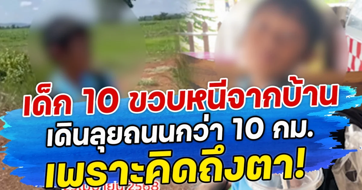 เด็ก 10 ขวบหนีจากบ้าน เดินลุยถนนกว่า 10 กม. เพราะคิดถึงตา!