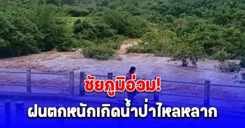 ชัยภูมิอ่วม! ฝนตกหนักน้ำป่าไหลหลาก ทะลักซัดพืชสวนตลาดเกิดน้ำท่วม