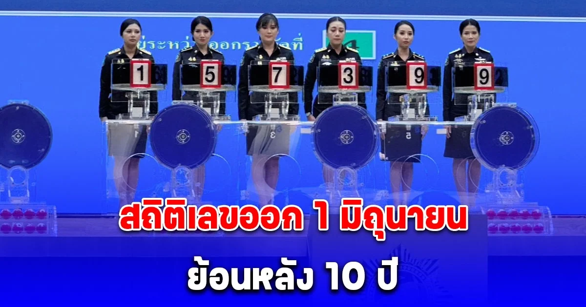 สถิติเลขออก 1 มิถุนายน ย้อนหลัง 10 ปี