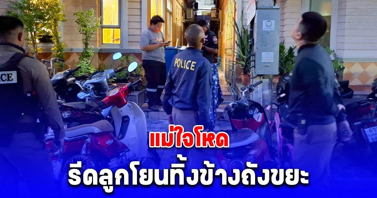 แม่ใจโหดรีดลูกโยนทิ้งข้างถังขยะมดรุมตอม สะเทือนใจผู้พบเห็น