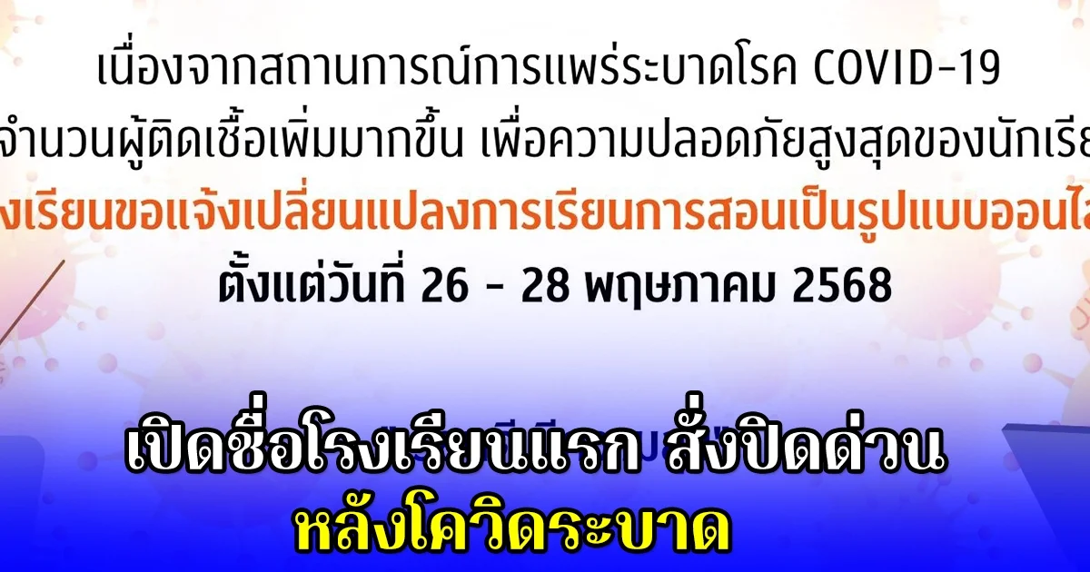 เปิดชื่อโรงเรียนแรก สั่งปิดด่วน หลังโควิดระบาด