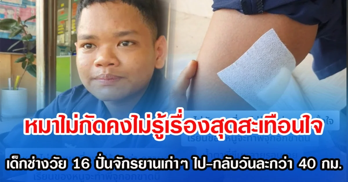 หมาไม่กัดคงไม่รู้เรื่องสุดสะเทือนใจ เด็กช่างวัย 16 ปั่นจักรยานเก่าๆ ไป-กลับวันละกว่า 40 กม.