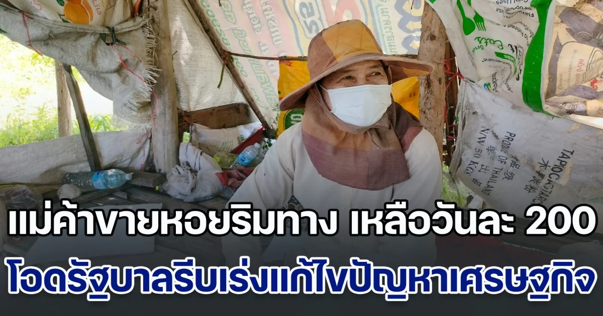 แม่ค้าขายหอยริมทาง เหลือวันละ 200 โอดรัฐบาลรีบเร่งแก้ไขปัญหาเศรษฐกิจ