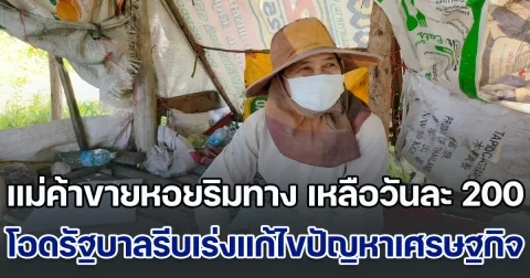 แม่ค้าขายหอยริมทาง เหลือวันละ 200 โอดรัฐบาลรีบเร่งแก้ไขปัญหาเศรษฐกิจ
