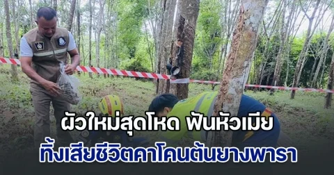 ผัวใหม่สุดโหด ฟันหัวเมีย ทิ้งเสียชีวิตคาโคนต้นยางพารา ตร.เร่งล่าตัวด่วน