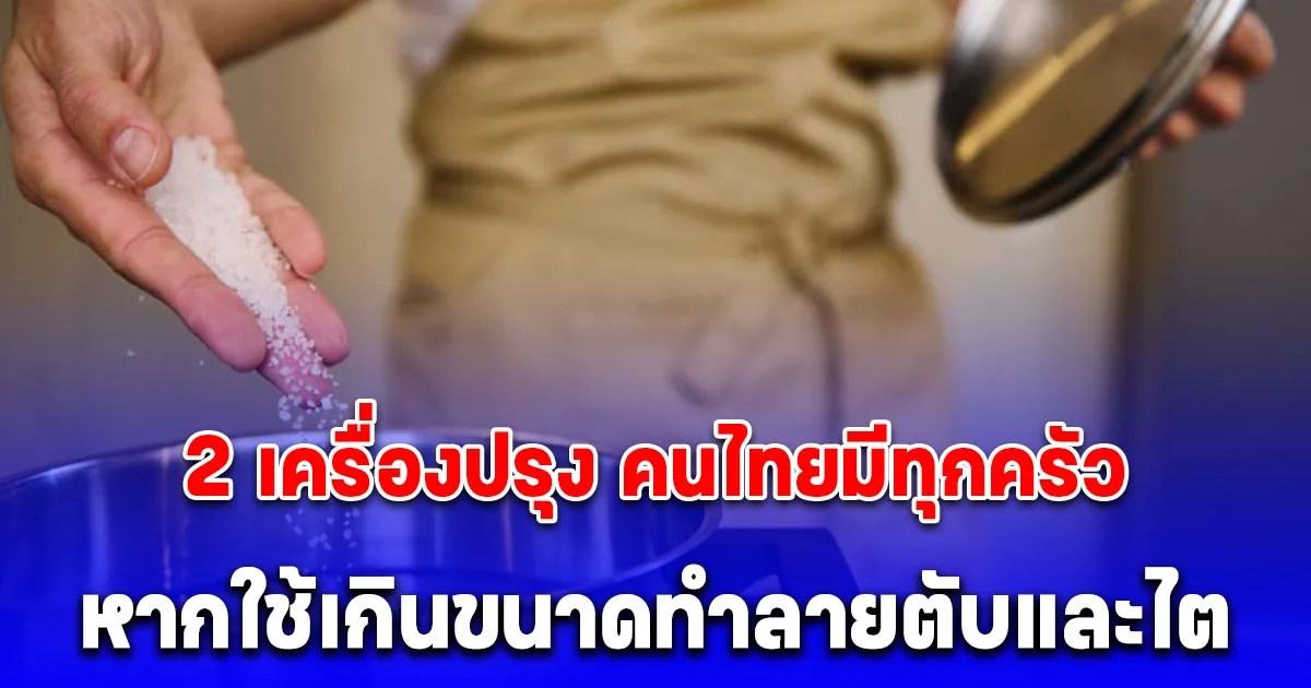 คนไทยมีทุกครัว 2 เครื่องปรุง ทำลายตับและไตพอๆ กับเหล้าเบียร์ หากใช้เกินขนาด