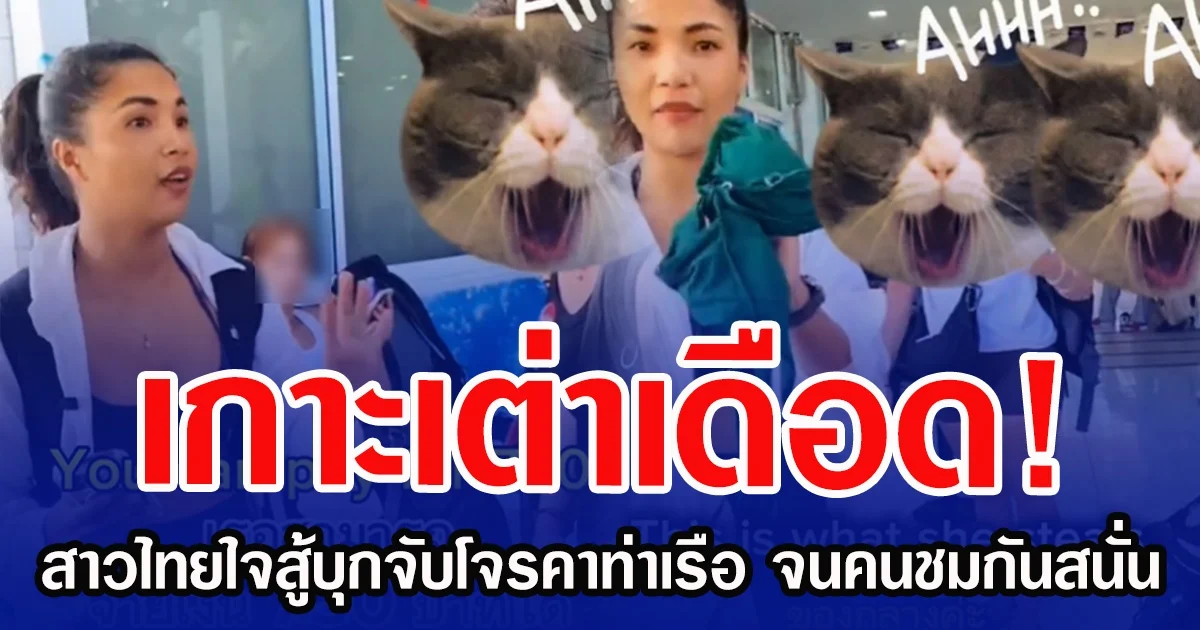 เกาะเต่าเดือด! สาวไทยใจสู้บุกจับโจรสาวคาท่าเรือ จนคนชมกันสนั่น