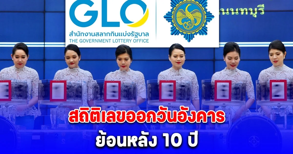 สถิติเลขออกวันอังคาร ย้อนหลัง 10 ปี