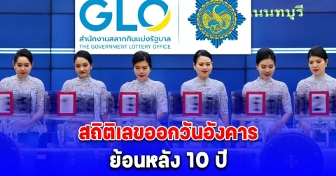 สถิติเลขออกวันอังคาร ย้อนหลัง 10 ปี