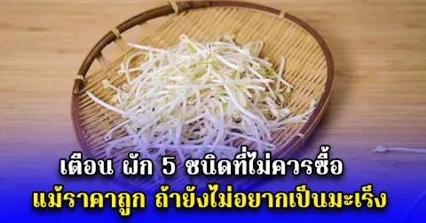 เตือน ผัก 5 ชนิดที่ไม่ควรซื้อ แม้ราคาถูก ถ้ายังไม่อยากเป็นมะเร็ง