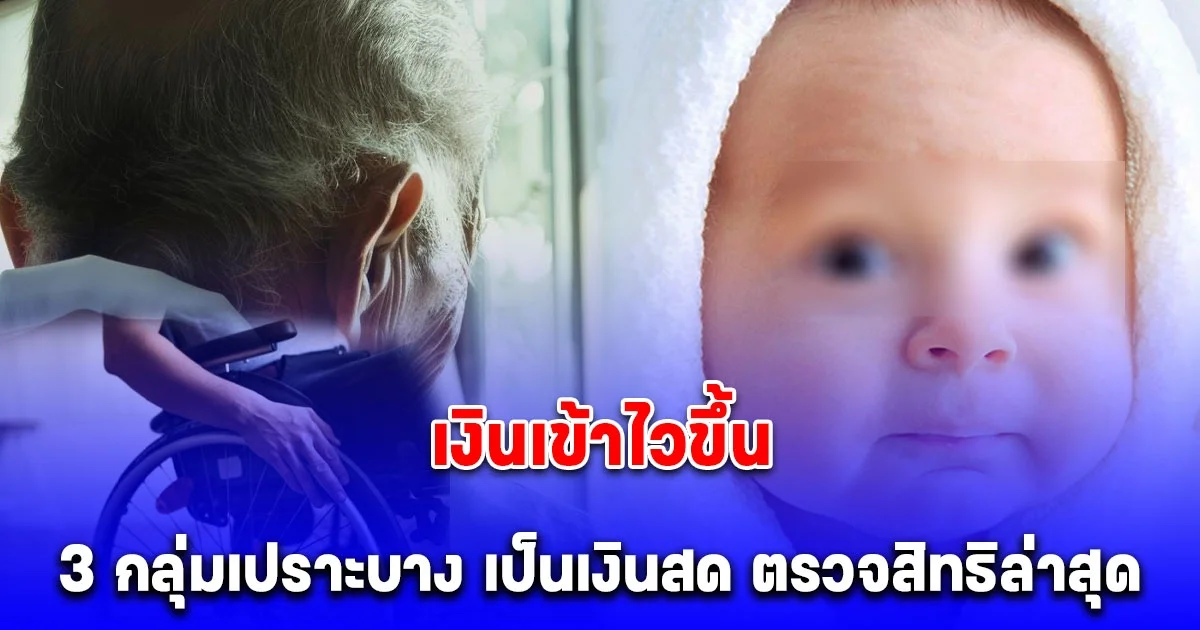 เงินช่วย 3 กลุ่ม เดือนกรกฎาคม 2568 เข้าไวขึ้น เป็นเงินสด ตรวจสิทธิล่าสุด