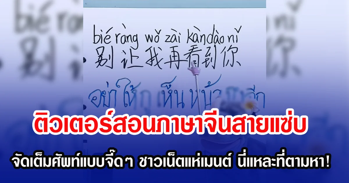 ติวเตอร์สอนภาษาจีนสายแซ่บ จัดเต็มศัพท์ด่าแบบเจ็บจี๊ด ชาวเน็ตแห่เมนต์ นี่แหละที่ตามหา!
