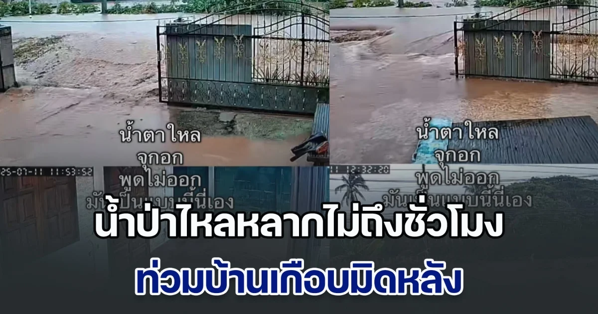 มาไวมาก! เจ้าของบ้านพูดไม่ออก ดูกล้องวงจรปิด น้ำป่าไหลหลากไม่ถึงชั่วโมง ท่วมบ้านเกือบมิดหลัง