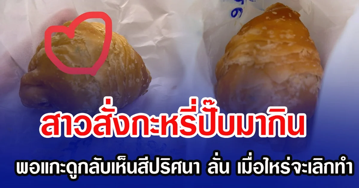 สาวสั่งกะหรี่ปั๊บมากิน พอแกะดูกลับเห็นสีปริศนา ลั่น เมื่อไหร่จะเลิกทำ