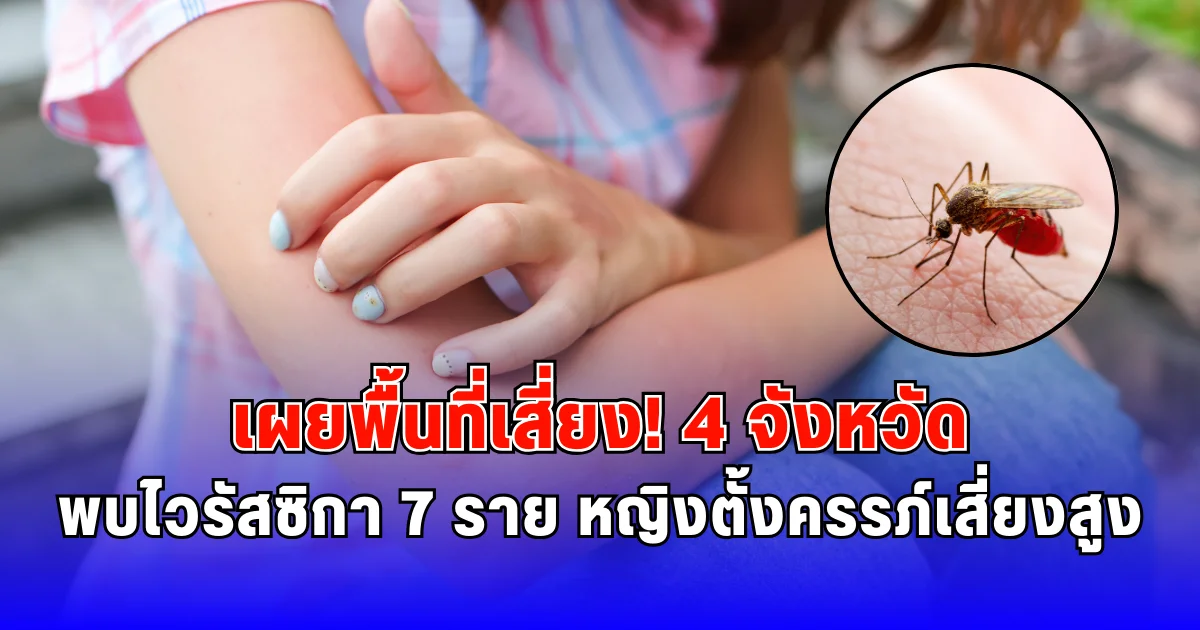 เผยพื้นที่เสี่ยง 4 จังหวัดพบไวรัสซิกา 7 ราย หญิงตั้งครรภ์เสี่ยงสูง