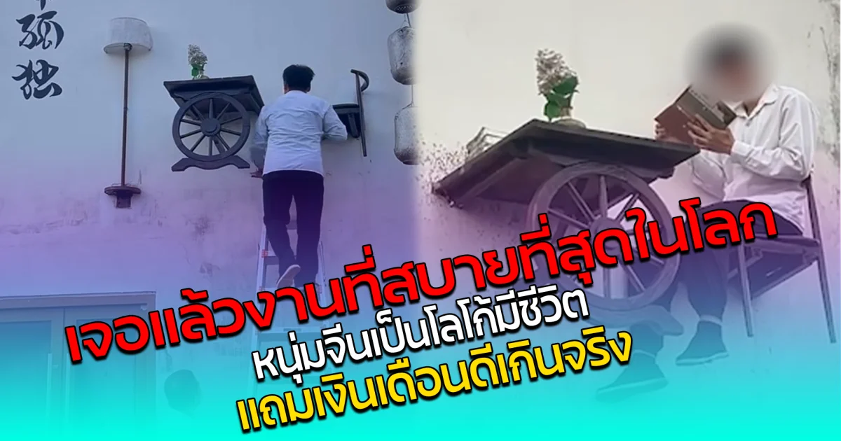 เจอแล้ว งานที่สบายที่สุดในโลก หนุ่มจีนเป็น โลโก้มีชีวิต แถมเงินเดือนดีเกินจริง