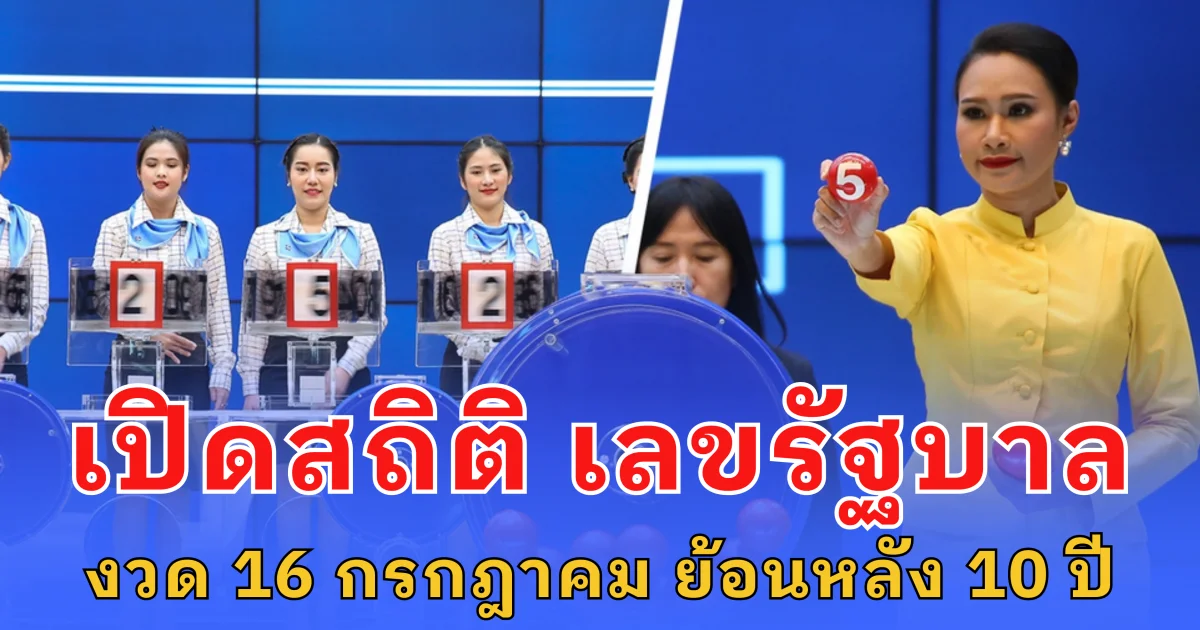 เปิดสถิติ เลขรัฐบาล งวด 16 กรกฎาคม ย้อนหลัง 10 ปี